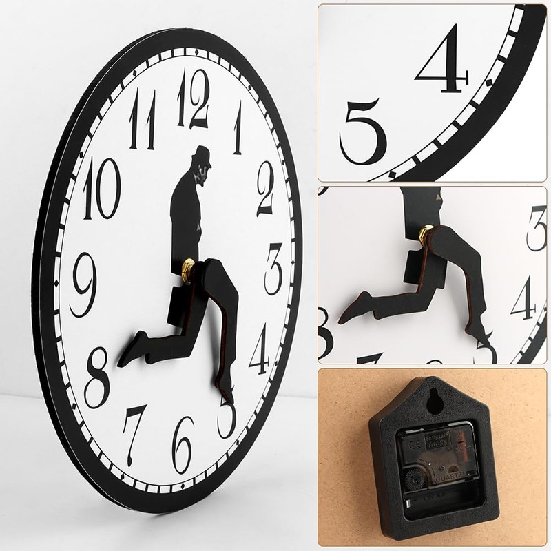 Silly Walk Wall Clock, 9.84‑Inch Silent Funny Creative Analog Clock