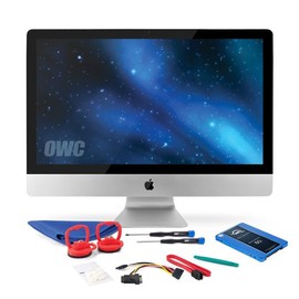 OWC SSD Upgrade Kit for 2010 27 Inch iMacs, OWC Mercury Electra 250GB 6G SSD, 18 Inch SATA III 6Gbps Data Cable, SSD Power Cable, Installation Tools and iMac Screen Tape Set