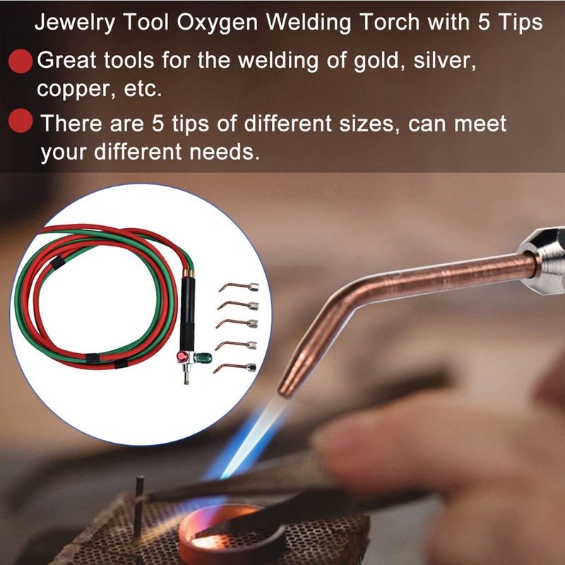 Mini Heat Resistant Gas Burner with 5 Tips for Soldering
