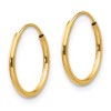 Unbranded 14K Yellow Gold 1.0x15mm Endless Hoop Earrings (Pair)