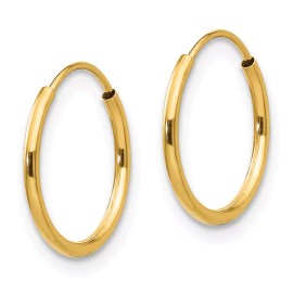Unbranded 14K Yellow Gold 1.0x15mm Endless Hoop Earrings (Pair)