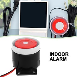 SING F LTD 2pcs DC 12V 120DB Indoor Siren Wired Mini Siren Horn Siren with 3.5mm Jack Connector Compatible with GSM Alarm Home Safe Alarm