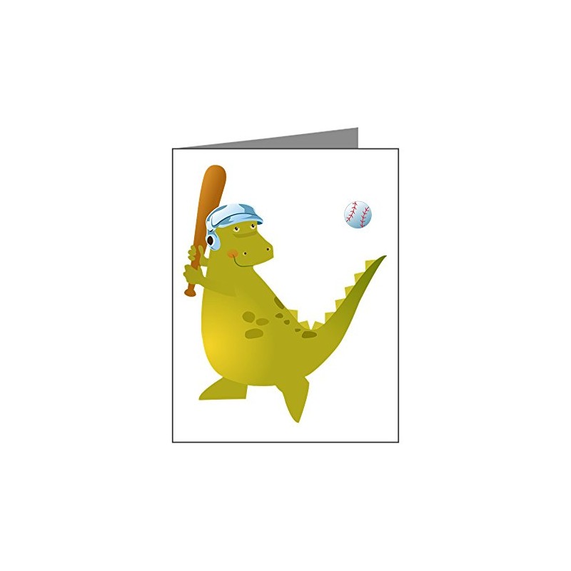 Truly Teague Note Card Baseball Playing Dinosaur