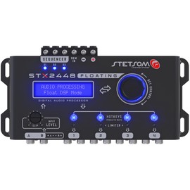 Stetsom STX2448 FLOATING PRO - DSP profesional completo, señal digital, procesador PRO, ecualizador cruzado y gráfico, 15 bandas, secuenciador remoto, graves subarmónicos, RCA y alta entrada, pico