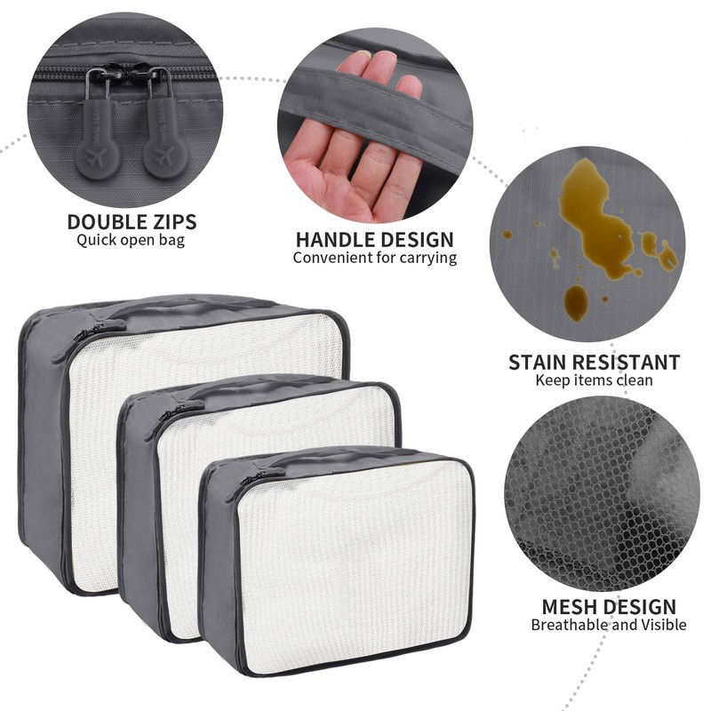 Teynewer 6PCS Travel Organiser Packing Bags Packing Cubes Set Durable
