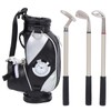 Mini Desktop Golf Bag Pen Clock Zinc Alloy PU Leather