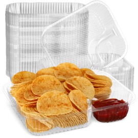 Roshtia 200 Pack Plastic Nacho Trays Large 6 x 8 Inch 22 oz Disposable Tray for Nachos Movie Night Snack Trays Concession Stand Supplies Plastic Serving Trays for Party Cheese Snacks Food Container