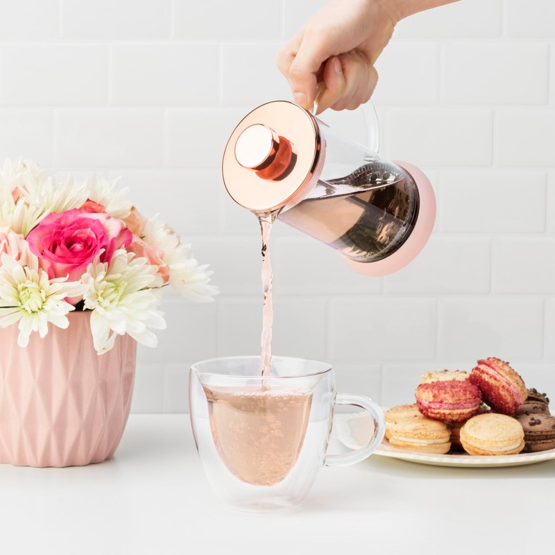 Pinky Up Riley Mini Glass Tea Press Pot, Coffee Maker,