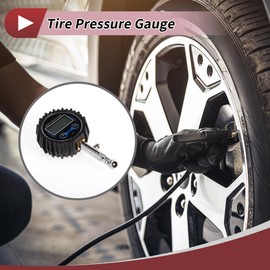 HEROFFIX 1 Set Universal Digital Tire Pressure Gauge W/Tire Valve Core 0-200PSI Digital Air Pressure Meter for Cars