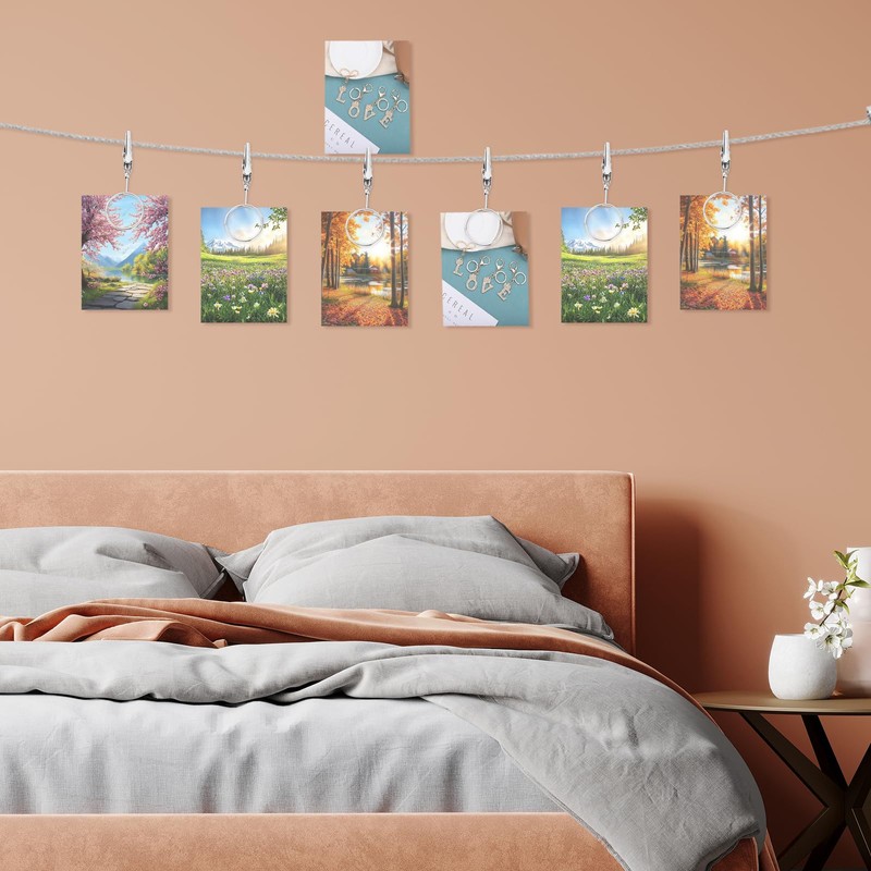 sourcing map Steel Wall Hanging Photo Display Cable Wire Rod