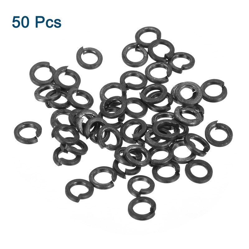 sourcing map M3 Split Lock Washer, 50Pcs Carbon Steel Spring