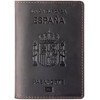 Porta pasaporte español, portadocumentos de piel vaca, tarjetero retro for