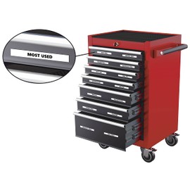 Toolbox Organizational Magnetic Labels Premium Set by DCM Solutions (Black Inverted, 0.5" H x 4.5" W)