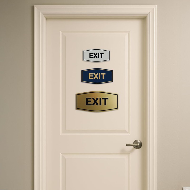 Fancy EXIT Sign (Black) - Large 1 Pack