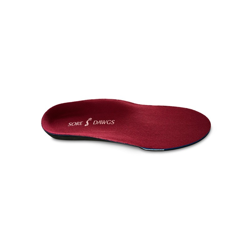 Sore Dawgs Achiever Support Insoles for Mid-Arch Active Footwear, Red,