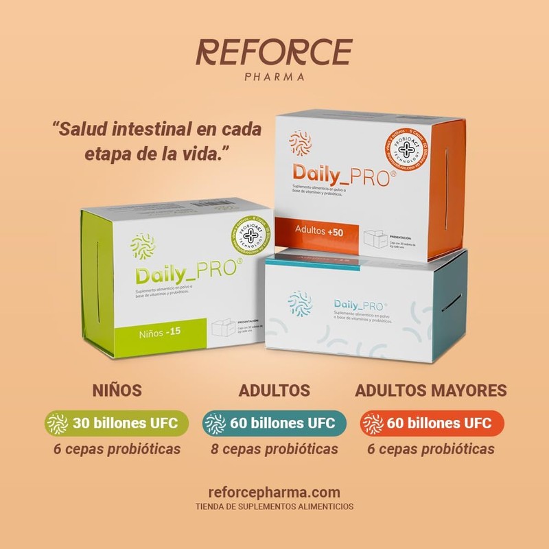 Daily PRO +50 Probióticos para Adultos Mayores 60 Billones De