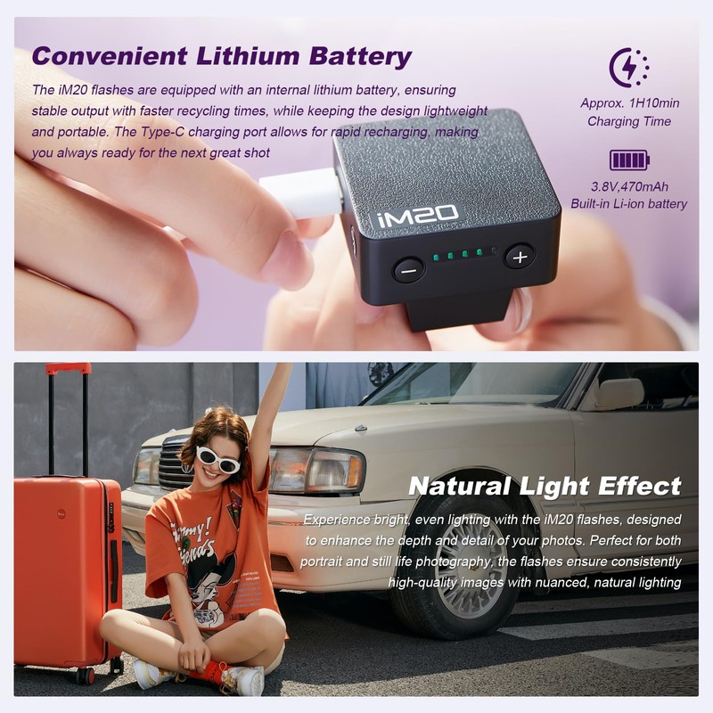 GODOX iM20 Camera Flash Mini Camera Flash, 5 Levels Flash