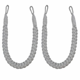 YankMooM 2 Pcs Hand Knitting Curtain Tiebacks,Woven Curtains Tied Rope Simple Type Curtain Tie Backs Decorative for Home & Office Curtain Decoration(Grey)