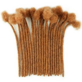 IIFLYDSFA 0.6cm Thickness #30 Light Brown Real Human Hair Dreadlock Extensions for Men/Women 12 Inch 20 Strands Full Handmade Permanent Locs Extensions Human Hair