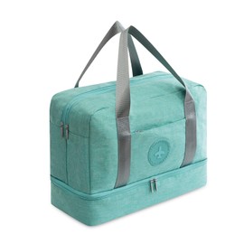 FANDARE Sports Bag Travel Bag Shoulder Bag Hand Luggage Weekender Backpack Women Men for Overnight Beach Handbag Cosmetic Bag Outdoor Camping Swimming Training with Shoes Compartment, Green