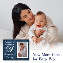 SteadStyle New Mom Gifts for Baby Boy – Mom Picture Frame from Newborn Son, Shower Gift for Boy, First Mother’s Day Present, Registry Must Have Keepsake, Fits 4x6 Photo