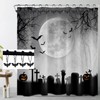 Moth Shower Curtain Hooks,12 Pcs Black Death Moth Skull Shower