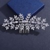 Missgrace Large Bride Wedding Silver Hair Comb Bridal Headpieces Full