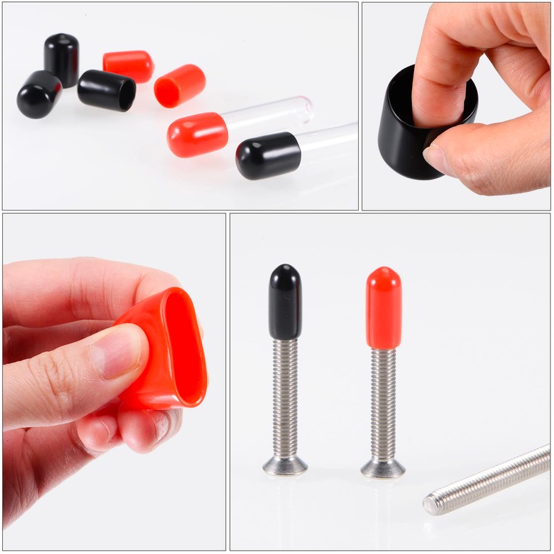 sourcing map Rubber End Caps, 25Pcs Round Screw Thread Protector