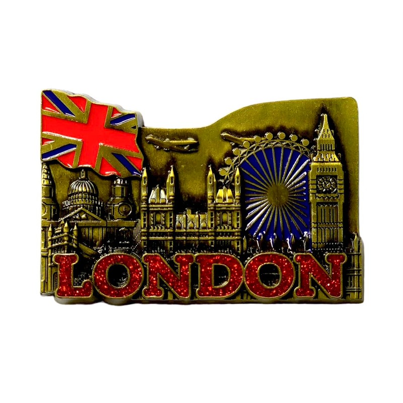 12 London Souvenirs Metal Fridge Magnets British Union Jack England