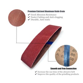 Sanding Belt 3x18,Aluminum Oxide Sanderpaper 60 Grit, 12 Pack