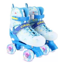 WEHOGAR Patines De 4 Ruedas Ajustables Para Niños Y Niñas, Luces Led