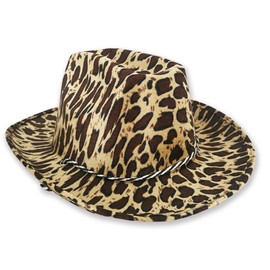 Pohotobooth Props Ltd Western Cowboy & Cowgirl Hats – One Size Fits Most – Perfect for Rodeos, Costumes, Festivals, Parties & Country-Themed Outfits (Leopard Print)
