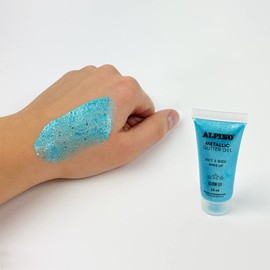 Metallic Glitter Gel Alpine Fiesta Blue Format Pack of 6 | Metallic Glitter Gel with Blue Base | Liquid Glitter