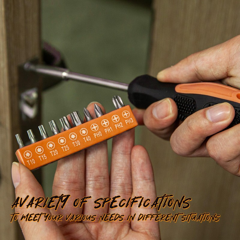 CARTMAN 39-Piece Household Tool Set, Orange Hand Kit With Storage