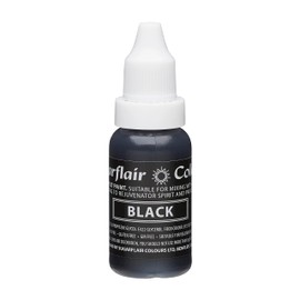Sugarflair Black Liquid Food Colouring Droplet For Colouring Royal Icing, Sugarpaste Buttercream, Sugarpaste Also For Painting & Can Be Used With An Airbrush - 14ml
