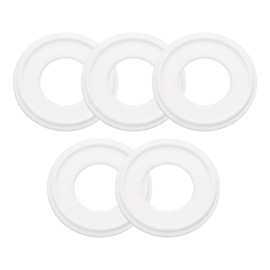 uxcell 5Pcs PTFE Sanitary Gasket 1-1/4" Tri-Clover O-Ring Sealing Gasket Ring Washer Fits OD 50mm Sanitary Pipe Weld Ferrule, White