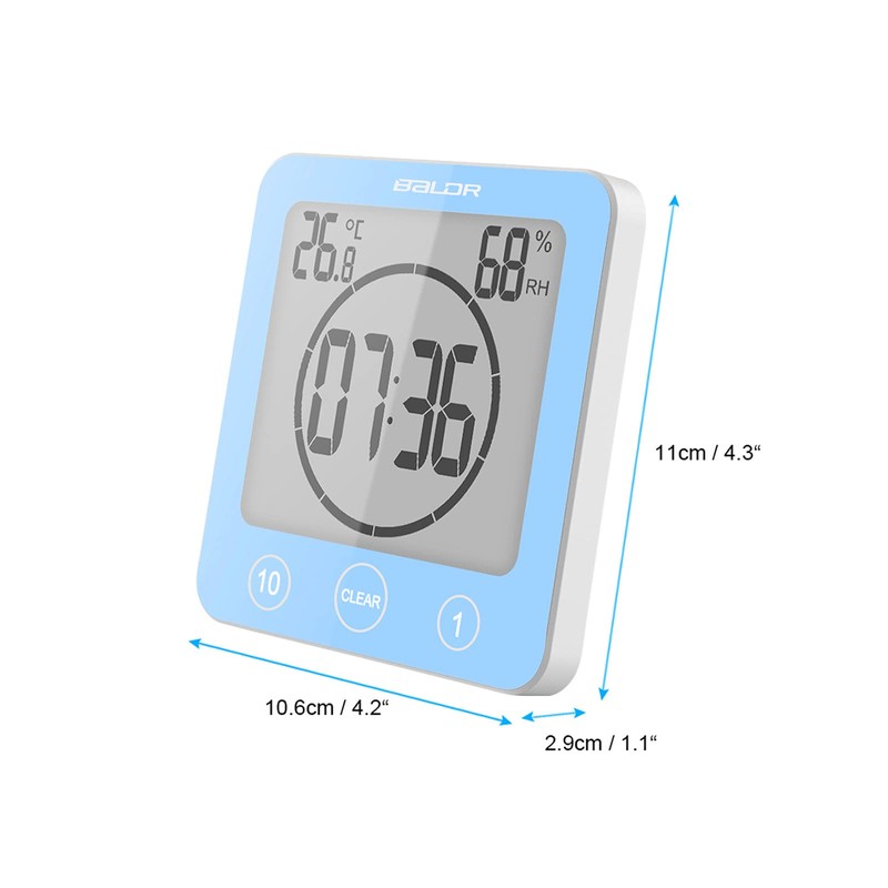Digital Bathroom Shower Wall Clock Timer, LCD Digital Wall Clock