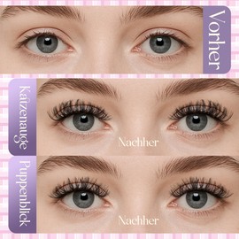 CALAILIS Eyelash Extensions, 144 Pieces, D Curl, DIY Individual Eyelashes, Mega Volume and Reusable Wispy Cluster Lashes, Super Thin Band and Soft Comfotable All Day (M02)