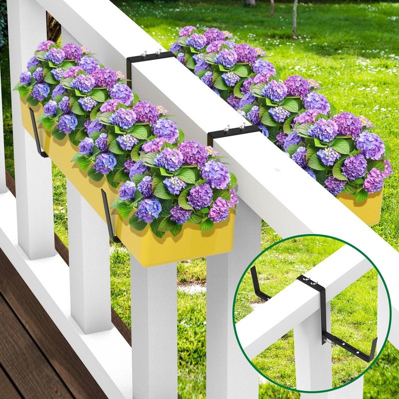 Adnee Set of 4 Double Sided Planter Box Brackets-Adjustable Window