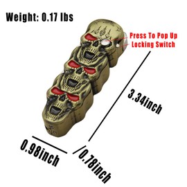 WEQTETJU - Encendedor de antorcha Jet con calavera en relieve, fresco, multifuncional, rellenable, ajustable, encendedor único a prueba de viento, regalo para hombres, (sin gas) (dorado)