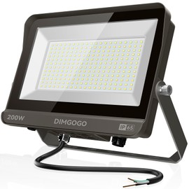 Dimgogo 200W Flood Lights Outdoor, 22000LM 5000K with Dusk-to-Dawn Photocell, IP65 Waterproof Security Lights Bright LED Parking Lot Light with Trunnion Mount for Yard (200W Flood Light Light Sensor)