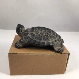 Japanese Cast Iron Hisabi Turtle Figurine Statue Paperweight Home Garden Decor