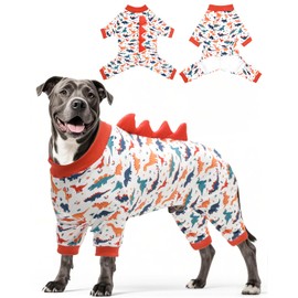 CuteBone Dinosaur Costume Dog Pajamas, Stretchy Spandex Crystal Velvet Sleepwear Coat for Small Dogs, Soft & Warm Pet Outfit Clothes for Cold Weather, Cozy Pullover Design COSP02-3XL