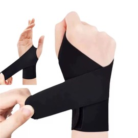 Clcyricher Wrist Support for Men and Women, TFCC Injury Protection, Sprains, Tendon Sheath Care, Fixed, Compression, Breathable, For Sports, Black & Orange, One Size Fits All