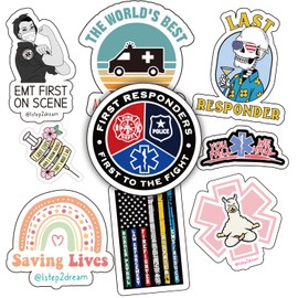 1step2dream First Responder Appreciation Stickers - Honor Our Heroes with Premium Decals for Cars, Laptops & Gear | Firefighter, Police Support