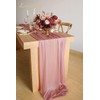 Lookein 10 Feet Dusty Rose Chiffon Table Runner Sheer Wedding