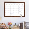 Dry Erase Monthly Calendar Whiteboard, Magnetic White Board for Wall,Brown