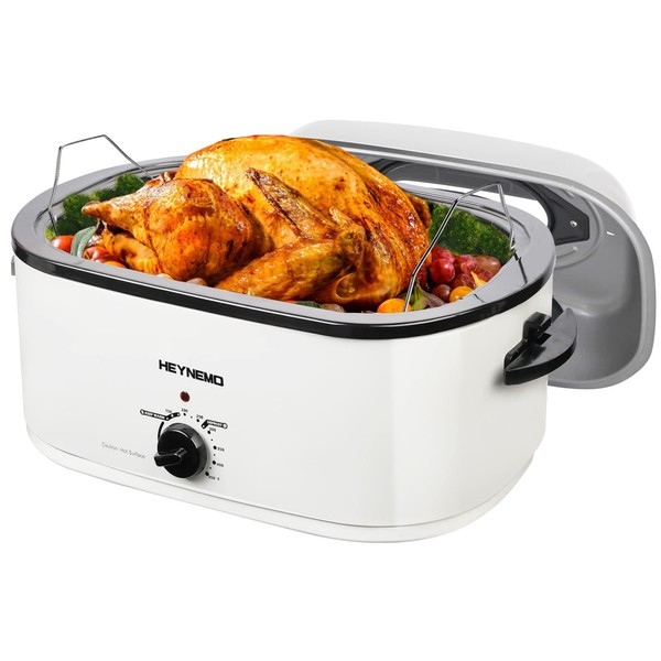 24 Quart Electric Roaster Oven with Visible & Self-Basting Lid,