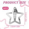AEIOPRS 20 Pcs Metal Star Hair Clips with Snap Closure