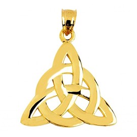 10k Yellow Gold Traditional Celtic Trinity Knot Charm Pendant